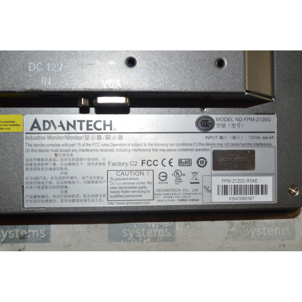ADVANTECH FPM-2120G-R3AE LCD DISPLAY