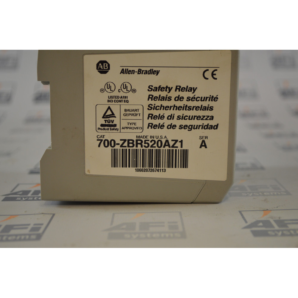 Allen-Bradley 700-ZBR520AZ1 SER A SAFETY RELAY 5 MONITORED 2 AUX CIRCUIT 24VDC/120VAC