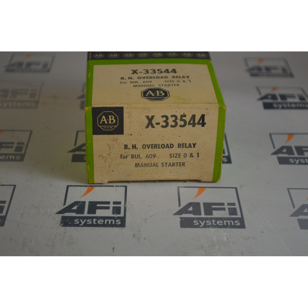 Allen Bradley X-33544 Right Hand Overload Relay  Size 0 and 1  for BUL. 609    Manuel Starter