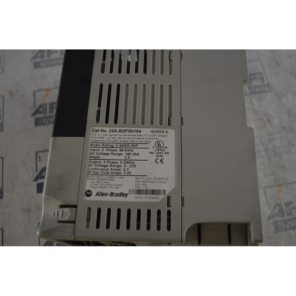 ALLEN  BRADLEY 22A-B2P3N104 AC DRIVE