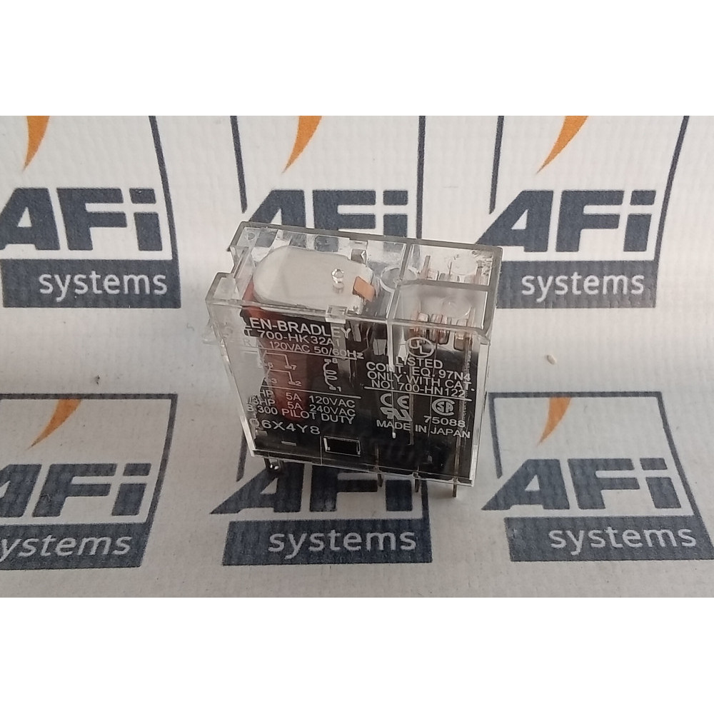 Allen-Bradley 700-HK32A1 Slim Line Relay DPDT 8Amp 120VAC