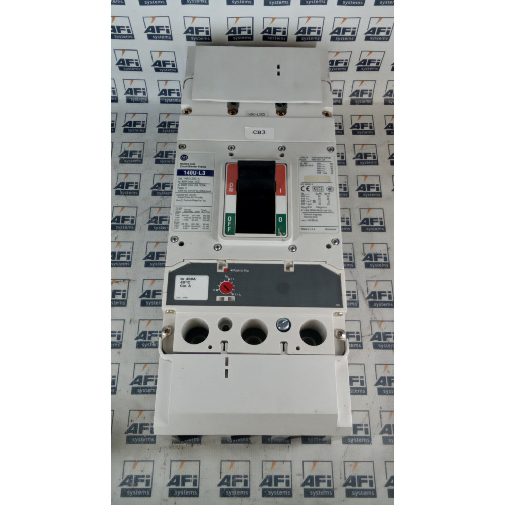 Allen-Bradley 140U-L3X3 Circuit Breaker with 400A trip module installed