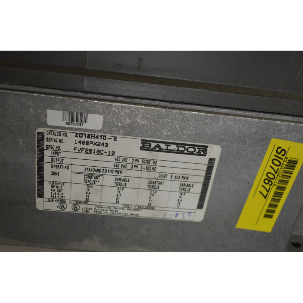 Baldor ZD18H410-E VECTOR 460V 7.5/10/15 HP