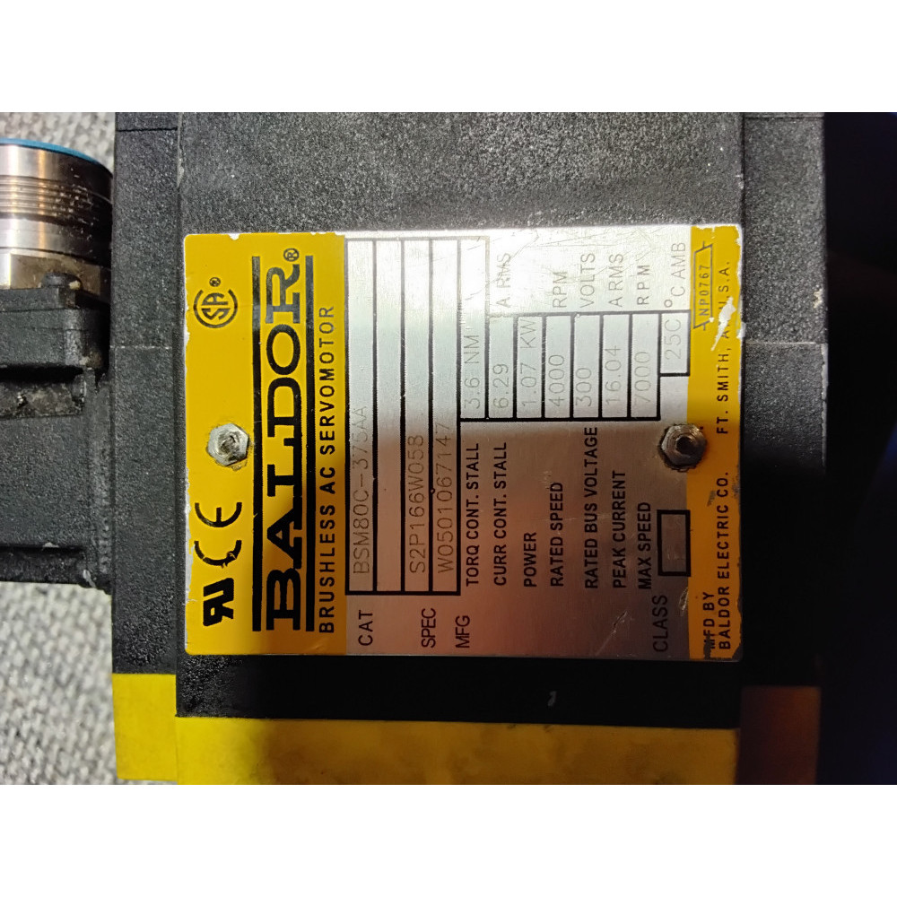 Baldor BSM80C-375AA (test Rig) SERVO MOTOR for in-house test fixtures