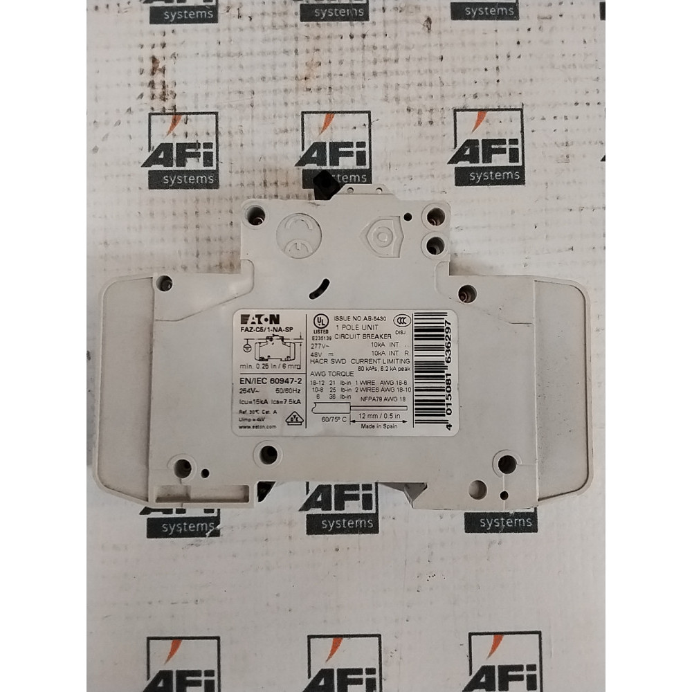  FAZ-C5-3-NA CIRCUIT BRKR 5A 480Y/277VAC/96VDC 3-POLE C-CURVE DIN RAIL MOUNT