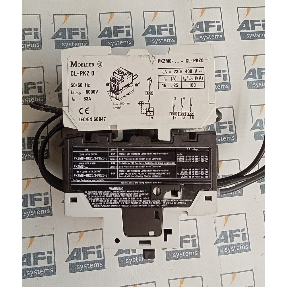Eaton Corporation Cutler Hammer PKZM0-25 CIRCUIT BREAKER MOTOR PKZMO SERIES 20-25 AMP 3 POLE 250 VDC 690 VAC
