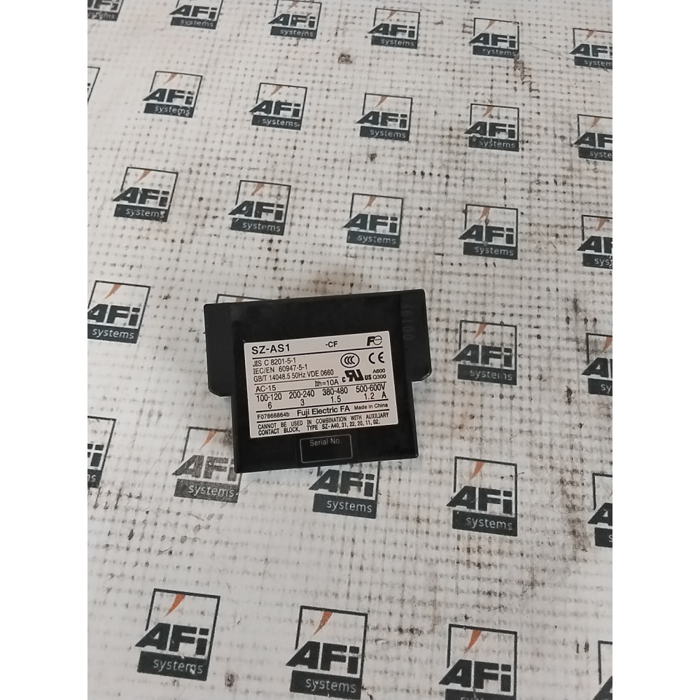 Fuji Electric SZ-AS1T  auxiliary contact  left or right side mount  (1) N.O./(1) N.C. contact(s)  10A @ 600 VAC