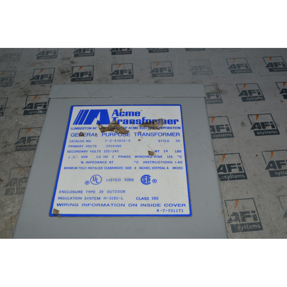 HUBBELL ACME ELECTRIC T-2-53010-S TRANSFORMER