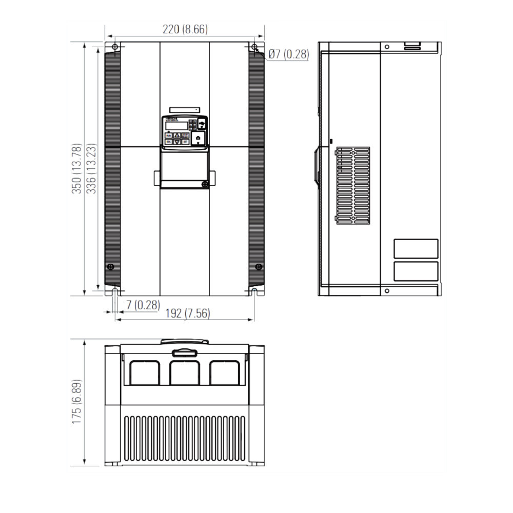 Hitachi WJ200-150LF WJ200 Series 3ph 200...240VAC 15kW 20HP 60A VSD