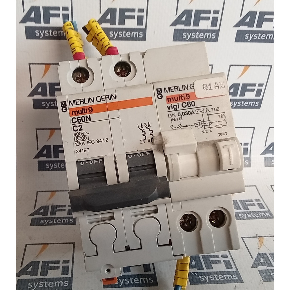 Merlin Gerin 24197 / C60N-C2 Circuit Breaker 2-Pole 400VAC 2Amp