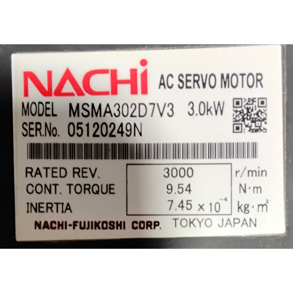 Nachi MSMA302D7V3 SERVO MOTOR