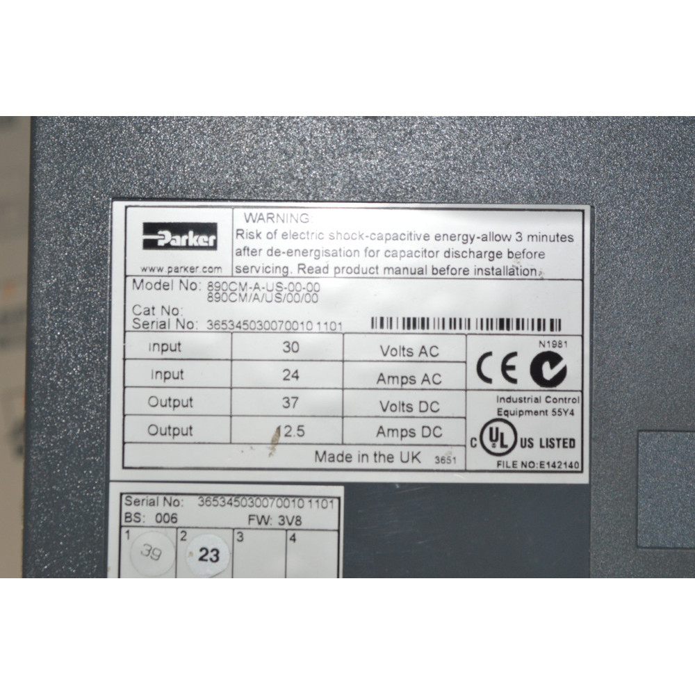 PARKER SSD DRIVES 890CM-A-US-00-00 Common Bus Drive Control Module