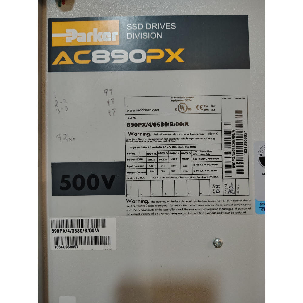 890PX/4/0580/B/00/A (2A) PARKER SSD DRIVES