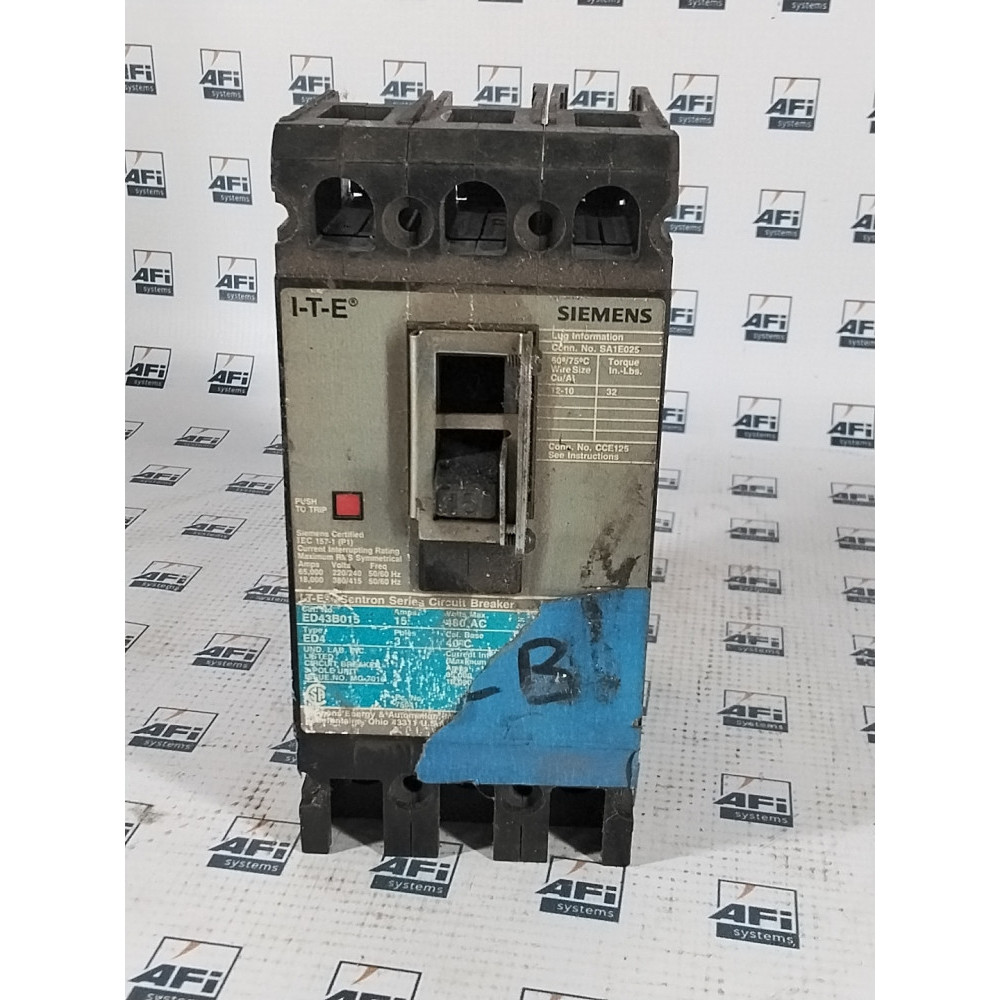 Siemens ED43B015 SENTRON SERIES CIRCUIT BREAKER