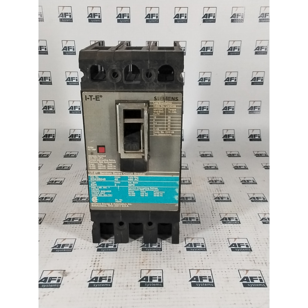 Siemens ED43B040 SENTRON SERIES CIRCUIT BREAKER