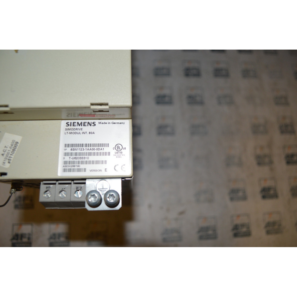 Simodrive 611 1 Axis Power Module 80A, Internal Cooling, Motor Rated Current: Feed - 28A , Main Spindle = 30A