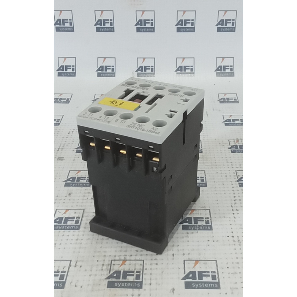 SIEMENS 3RT1015-1BB42 CONTACTOR
16 AMP
600 VAC
24 VDC COIL
3 POLE
1 NC
3 NO