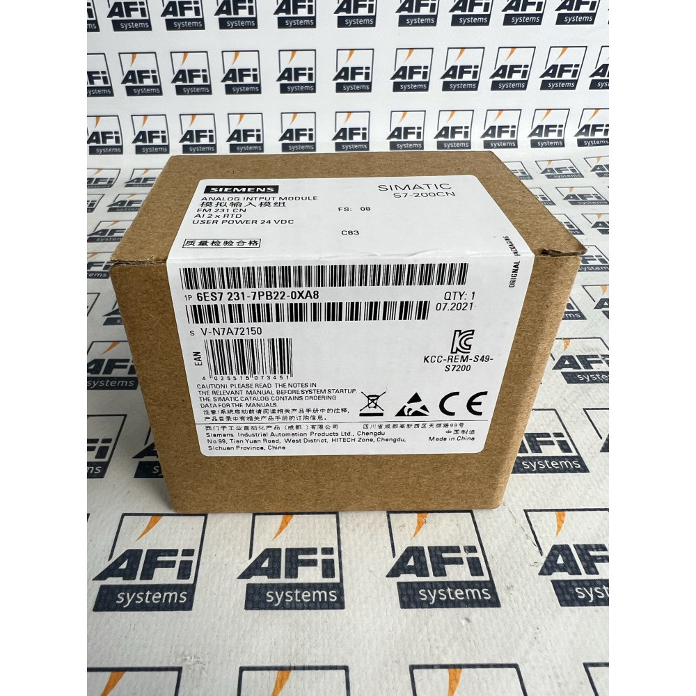 Siemens Simatic S7-200 6ES7231-7PB22-0XA8 Analog Input Module.