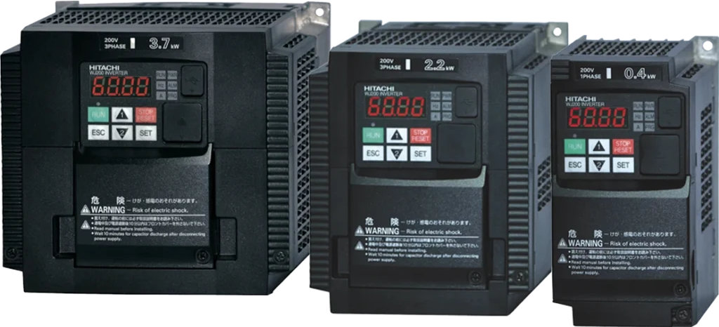 A range of Hitachi WJ200 drives