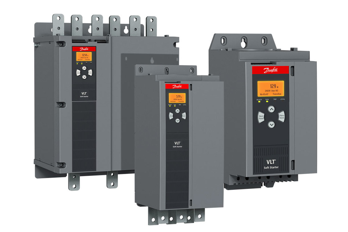 The range of chassis-style MCD 600 soft starters.